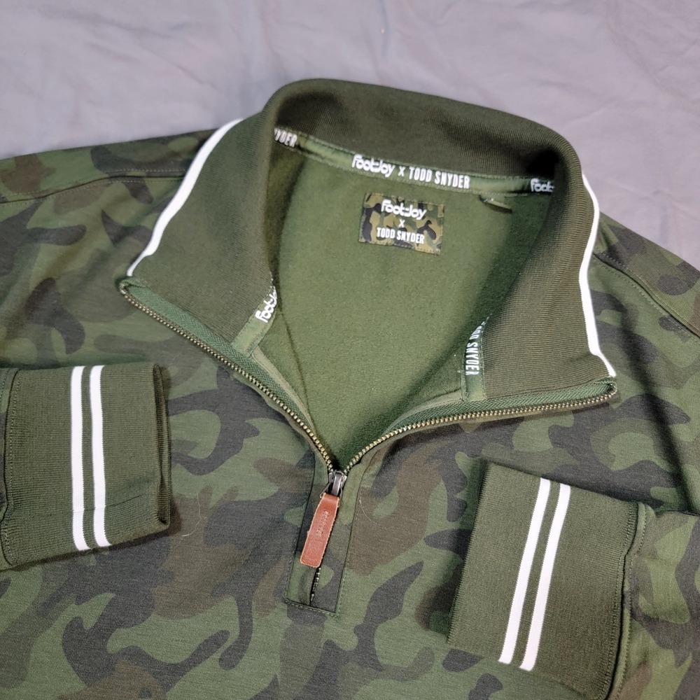 Footjoy Todd Snyder 1/4 Zip Men's XL Green Camo Pullover Performance LS Outdoors